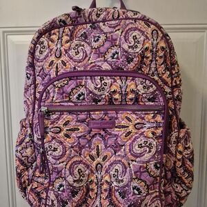 Vera Bradley Paisley Backpack in Purple and Orange